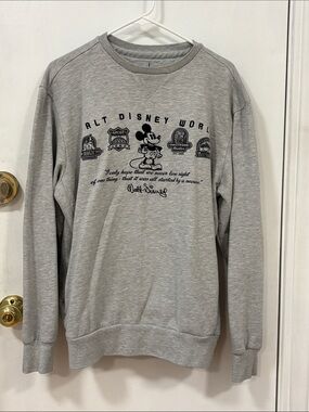 Disney Grey Crewneck Sweatshirt with pockets and Mickey Graphic